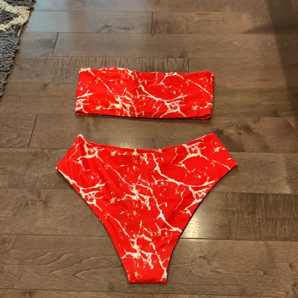 Red Marbled Bikini - Picture 2 of 4